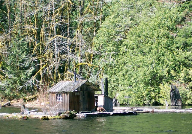 on a holiday Locker Trolley Float Cabins on Powell Lake - Tiny House Blog