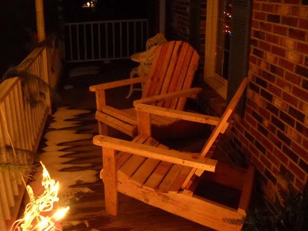 pallet chairs on porch
