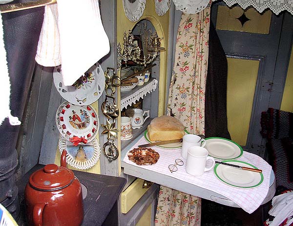 narrowboat eating area
