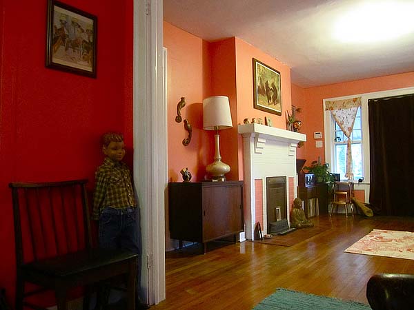 fireplace and living room