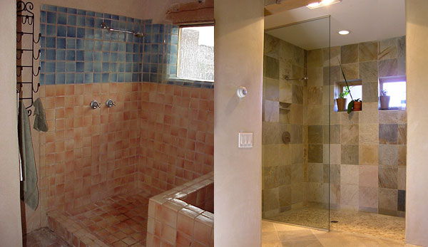 shower before and after