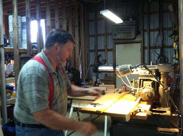cutting wood