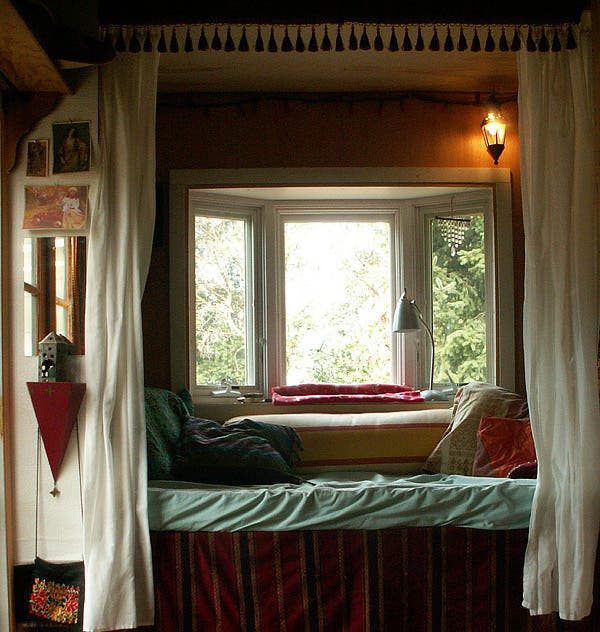 window and bed