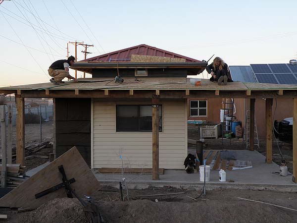 working on the roof
