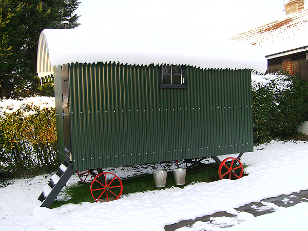 snow on hut