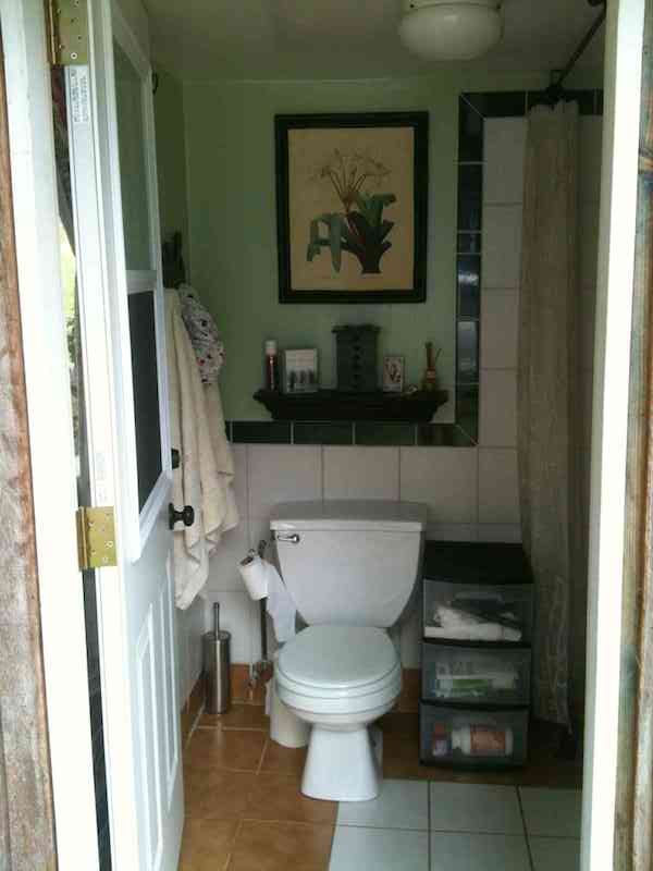 the outside bathroom