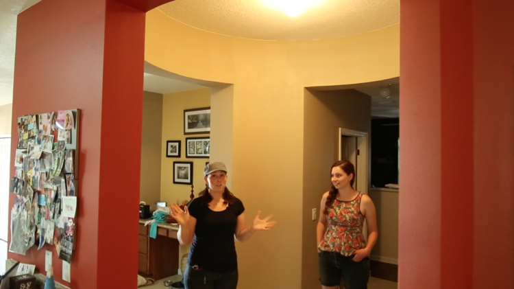 Rene taking me on a tour of her big house, showing off the inefficient & underutilized spaces like this rotunda