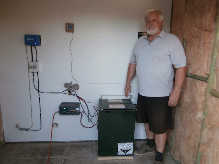 David in battery shed