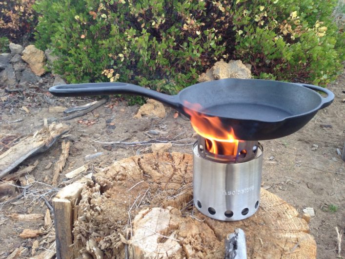 solo stove under deck