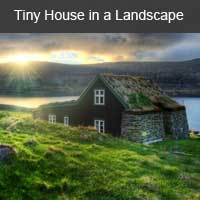 tiny house in a landscape
