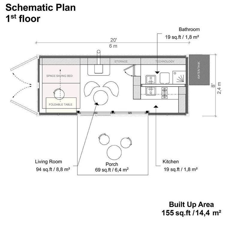 shipping container DIY cabin floor plans 1 Tiny House Blog
