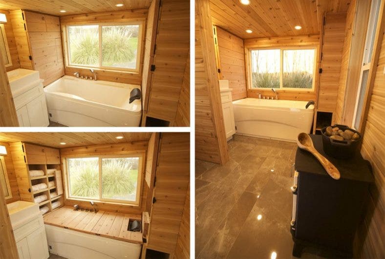 Sauna/Bathroom in VIVA Collectiv Tiny House - Tiny House Blog