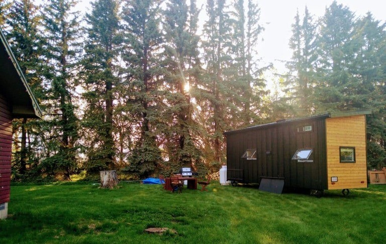 tiny house in the woods