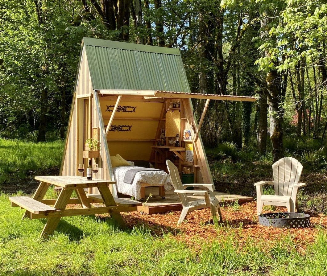 tiny a-frame airbnb