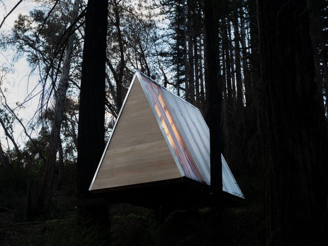 a-frame in the trees
