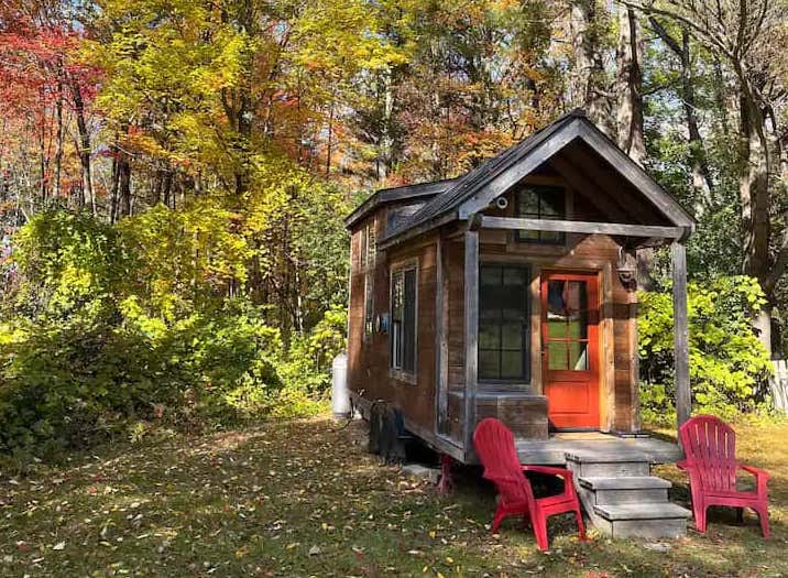 Ethan's tiny house in the fall