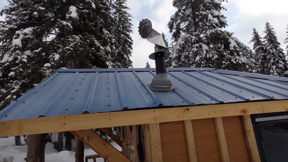 metal roof and chimney