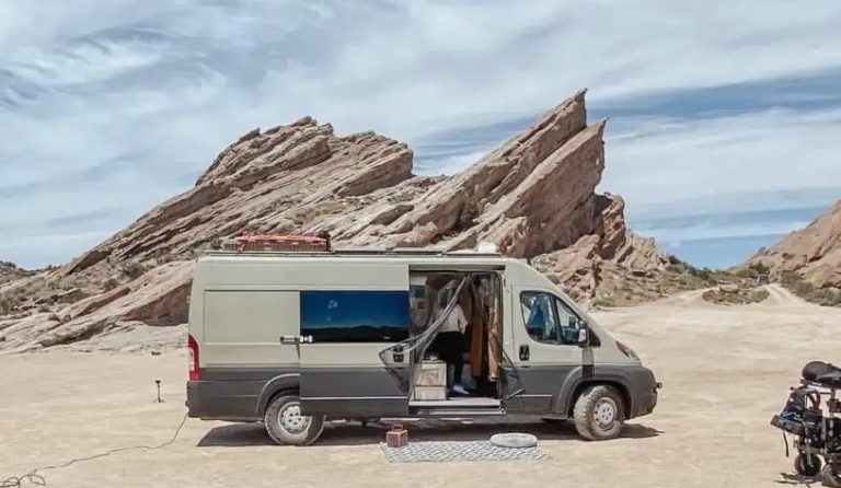 van on the beach