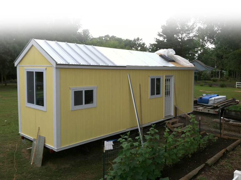 tiny house with metal roof