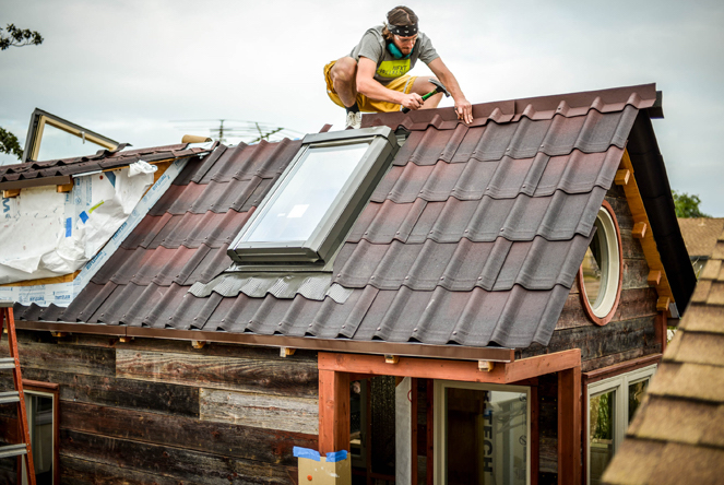tiny house with metal roof