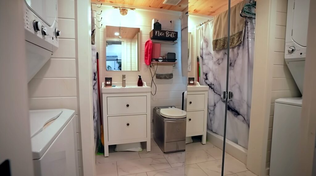 unique tiny house with a standing loft