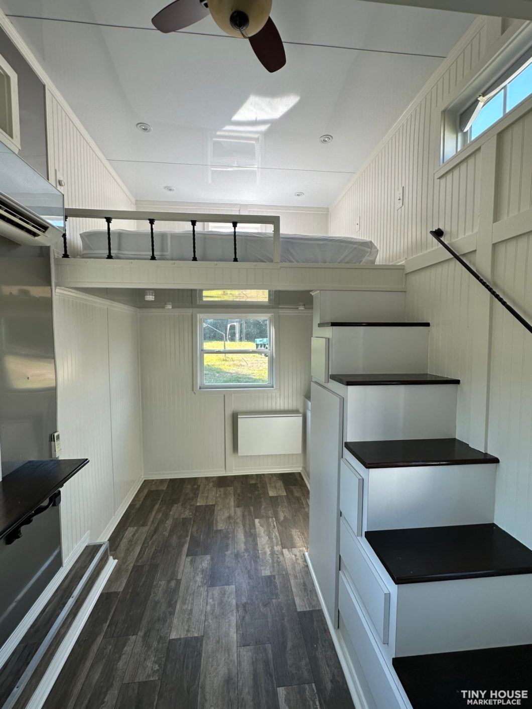 living room and loft area