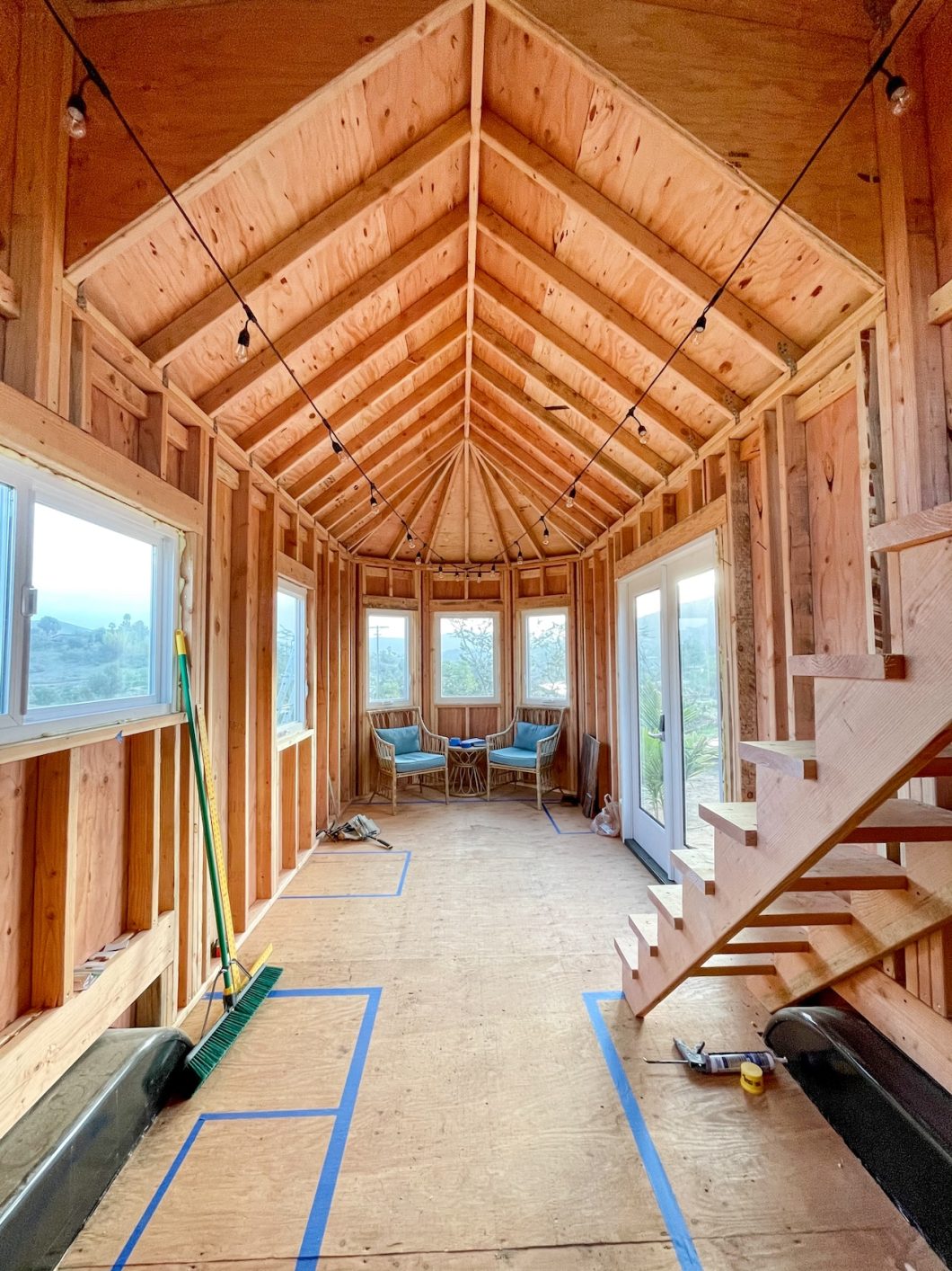 interior framing of tiny home