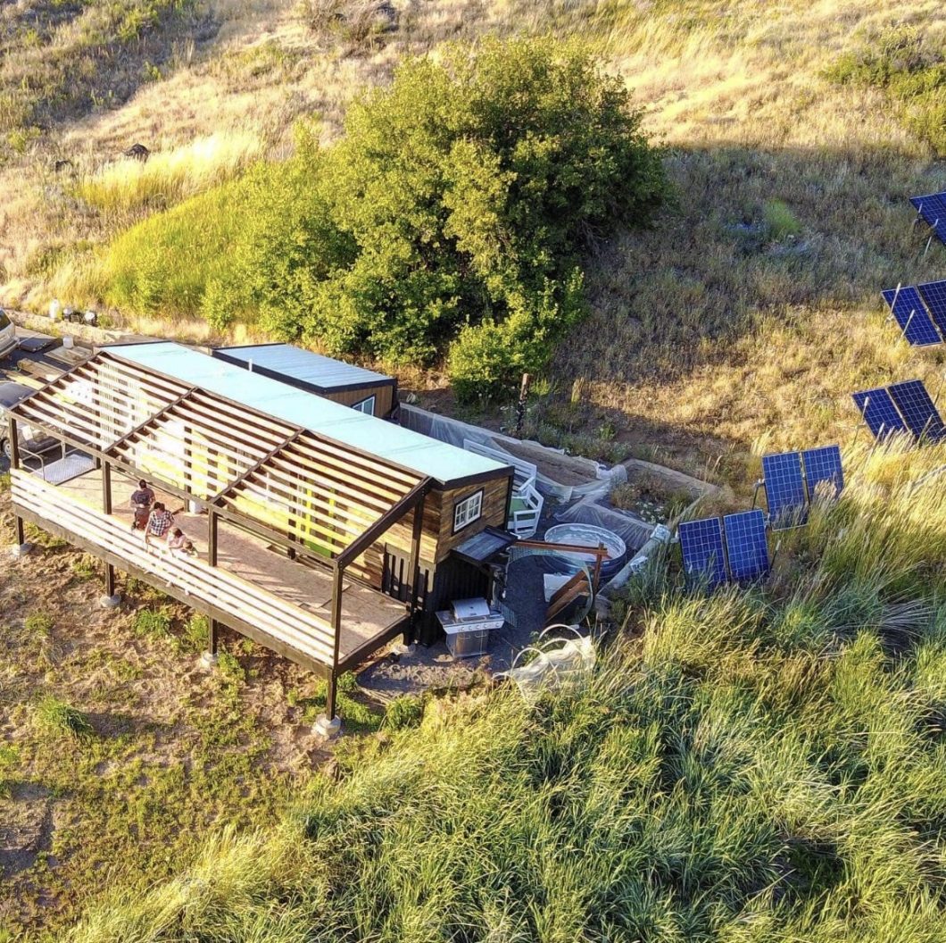 tiny house from drone