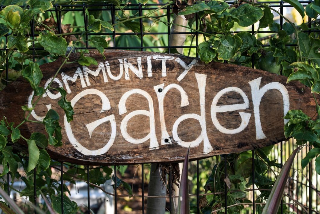 Sign for a community garden