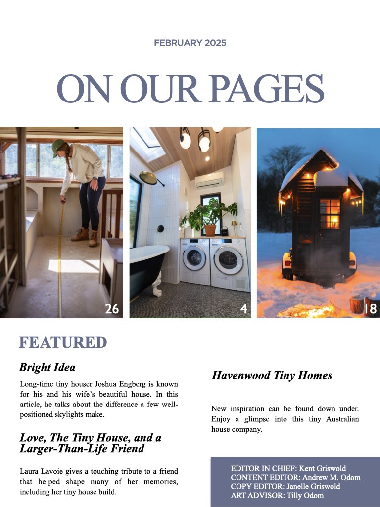 Tiny House Magazine Issue 146 featured articles