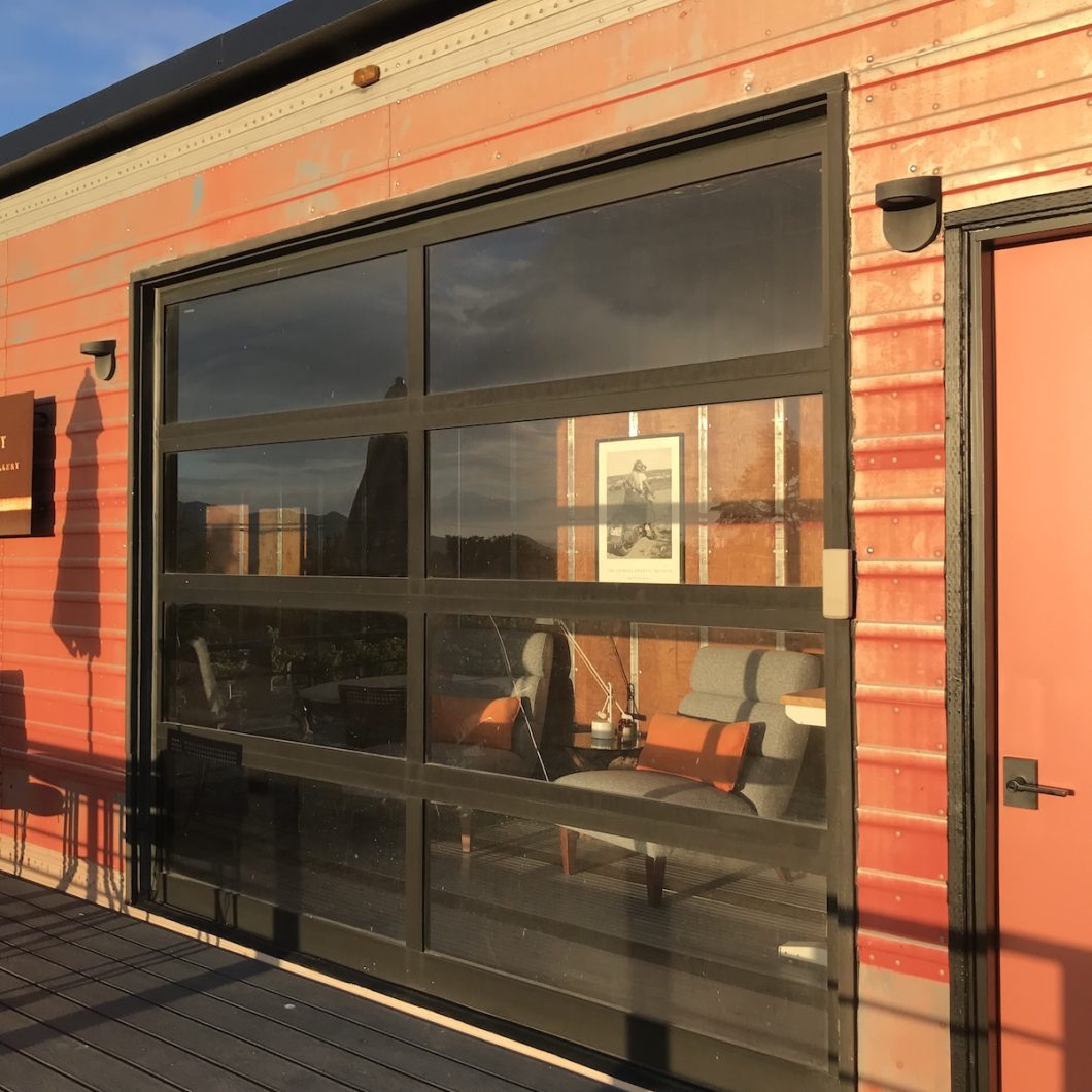 porch on semi-trailer tiny home