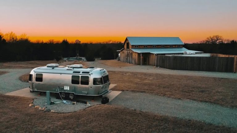 airstream at sunset