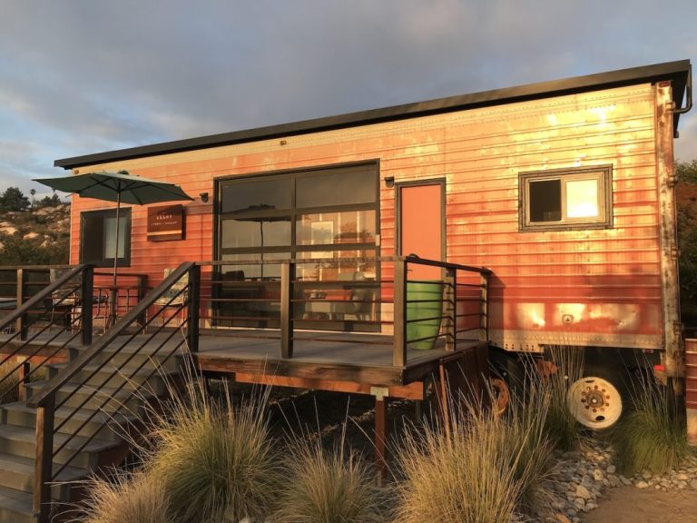 completed semi-trailer tiny home
