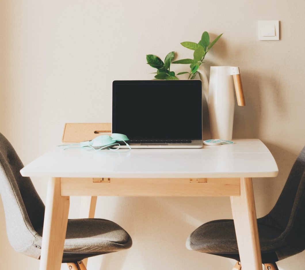 small desk in tiny house