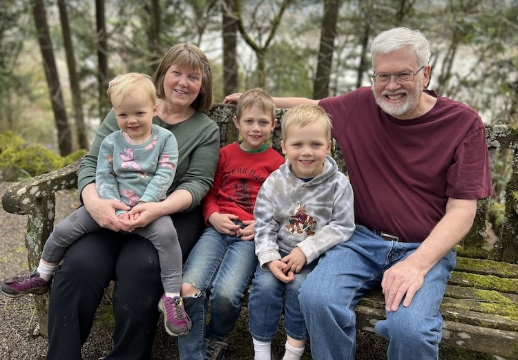 My wife and I and our grandkids.