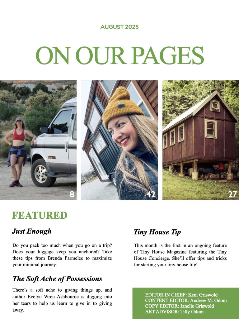 Index to Tiny House Magazine Issue 152