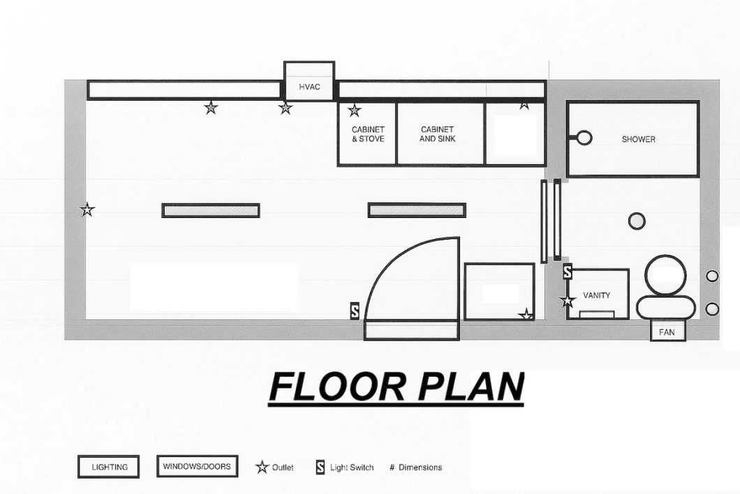 20 foot container home floor plan