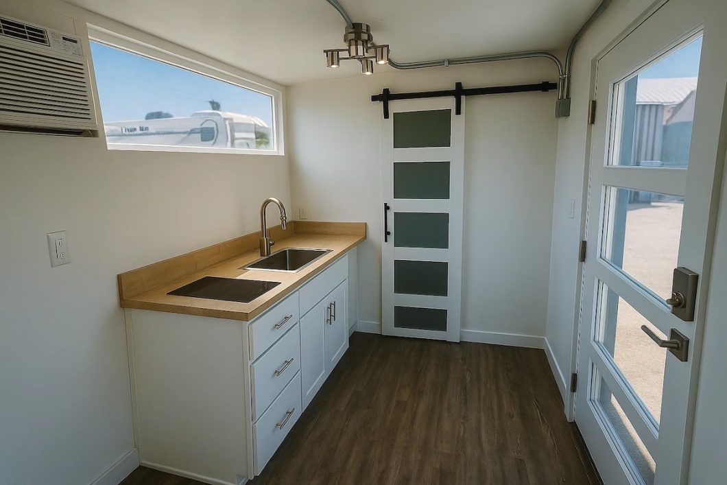 kitchen and bathroom doorway