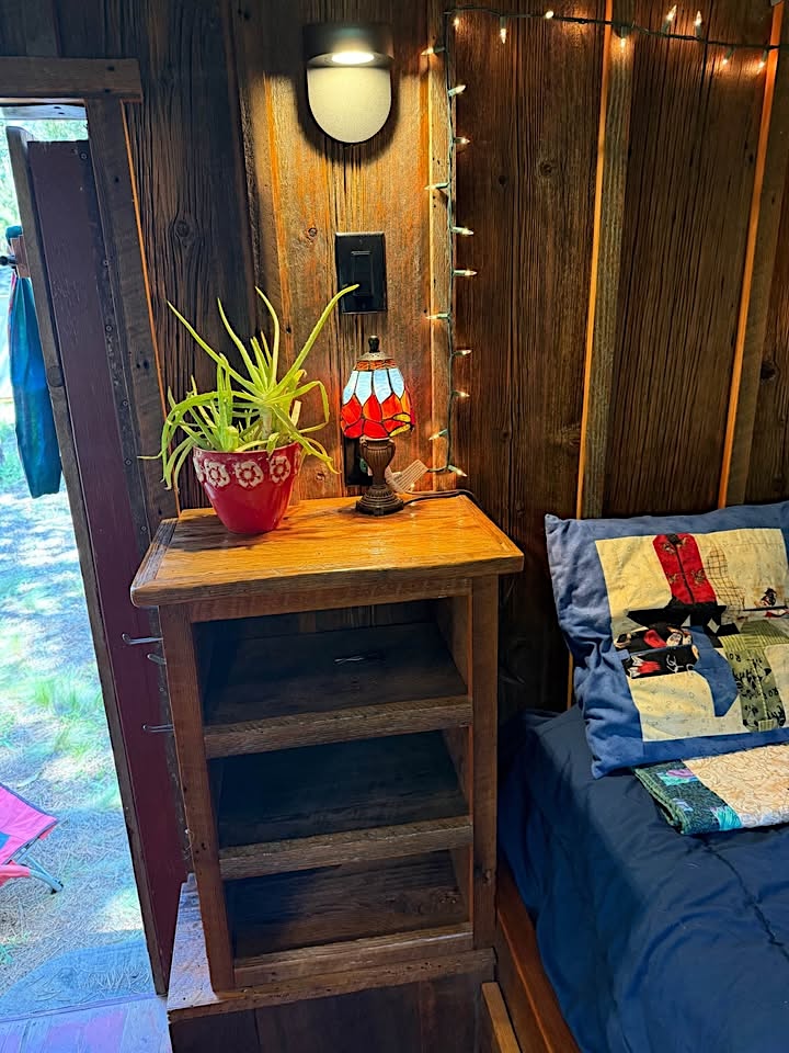 dresser and bed